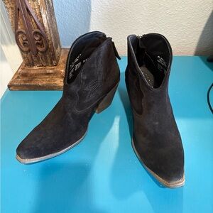 Ariat Black Suede Western Ankle Boot